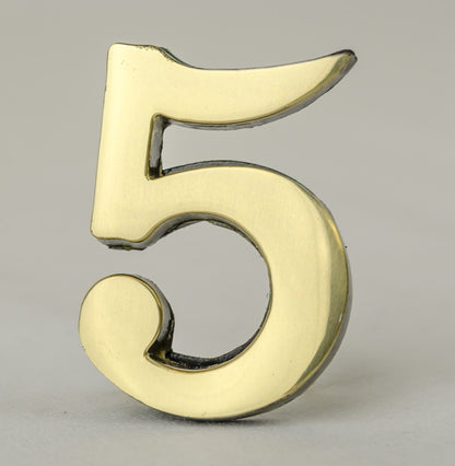 2 Inch Brass Number Five with Self Adhesive Back – Got It Wholesale